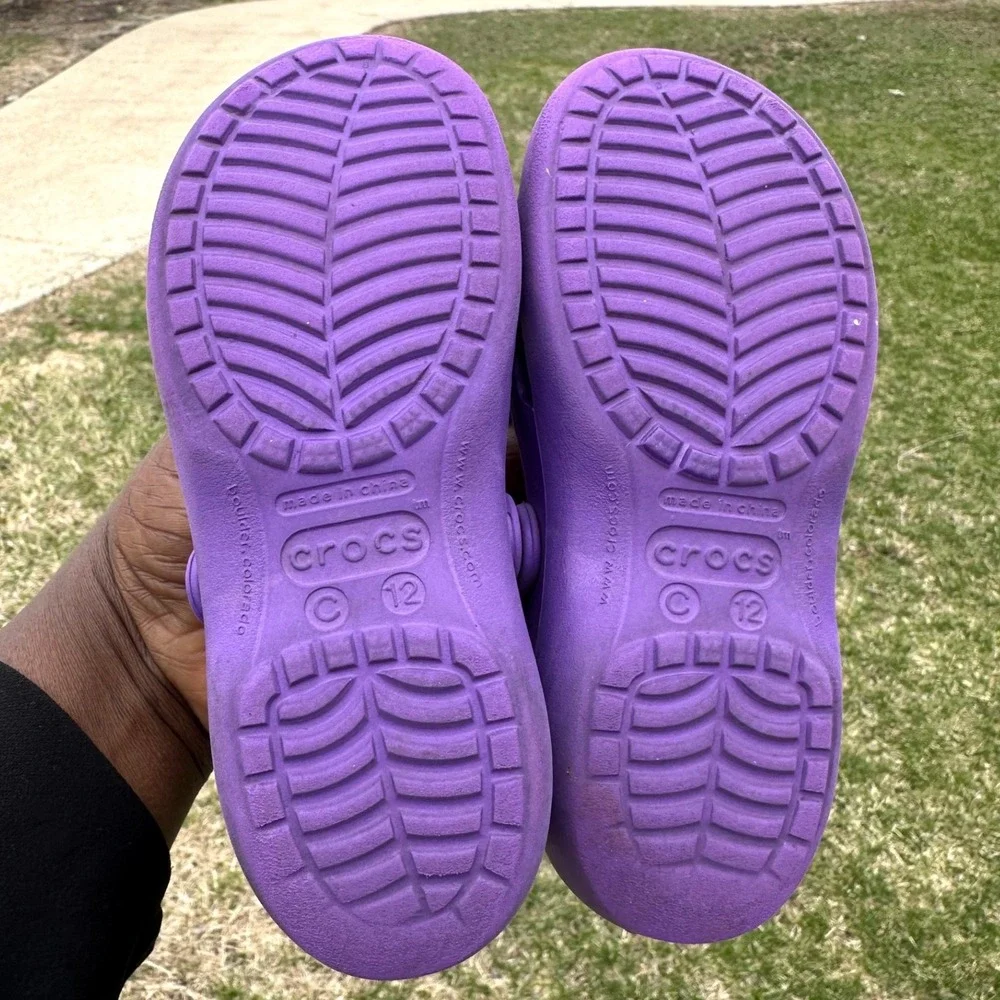 Crocs‎ Shayna Mary Jane Slingback Sandals Toddler Size 12 Purple Shoes